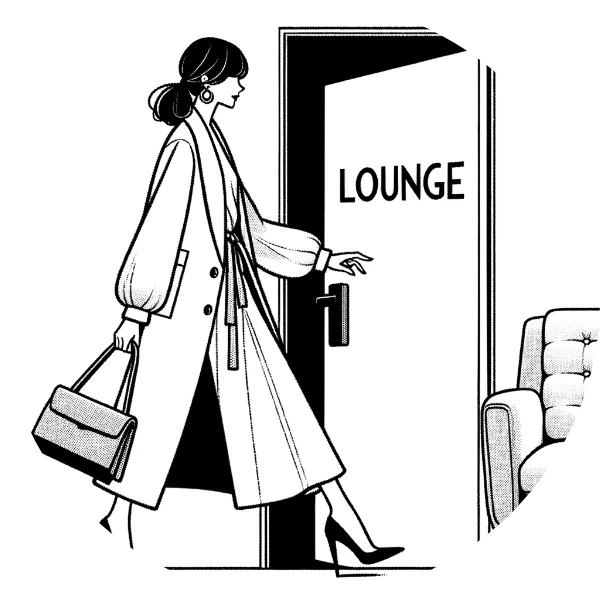 店舗に入る女性